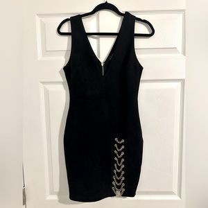 Gold chain mini dress